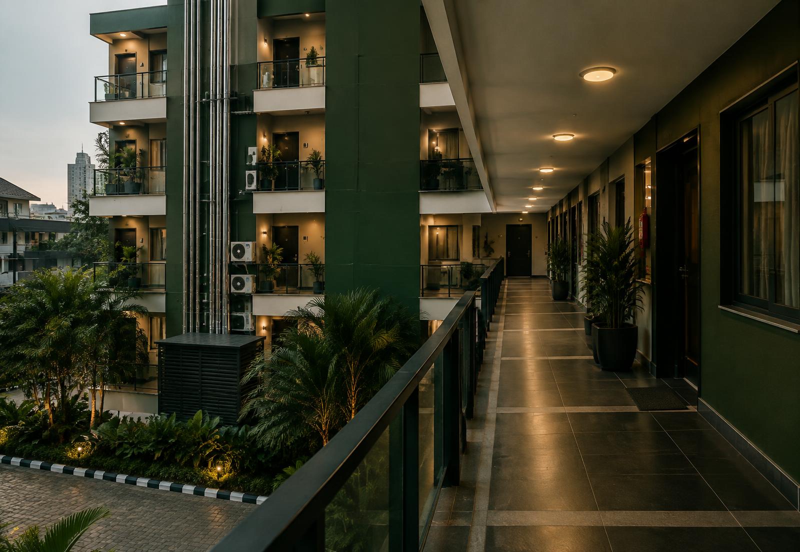 Maintained residential property and circulation spaces in active operation
